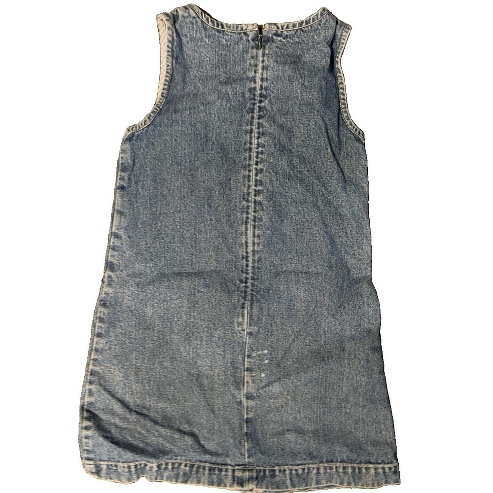 Vintage Tommy Hilfiger Girls Size 6 Denim Dress Big Star Logo 90s Blue Jean - Picture 2 of 3